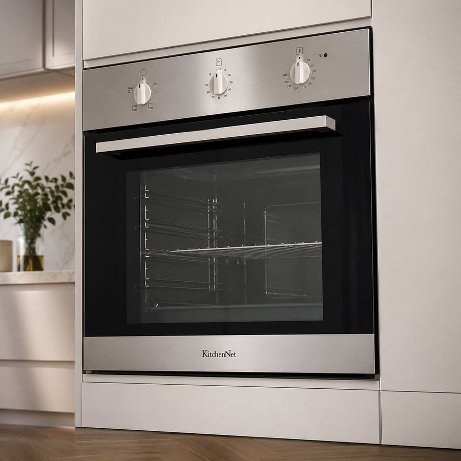 كيتشن نت Kitchen Net - فرن كهربائي 60 سم - 4 وظائف - 67 لتر - 3 مفاتيح للتحكم - مروحه تبريد داخلية  - جهاز امان للاطفال باب عازل للحراره - الباب والزجاج الداخلي قابل للازاله - اقفال الباب هيدروليك - صناعة ايطالي - MP2202007