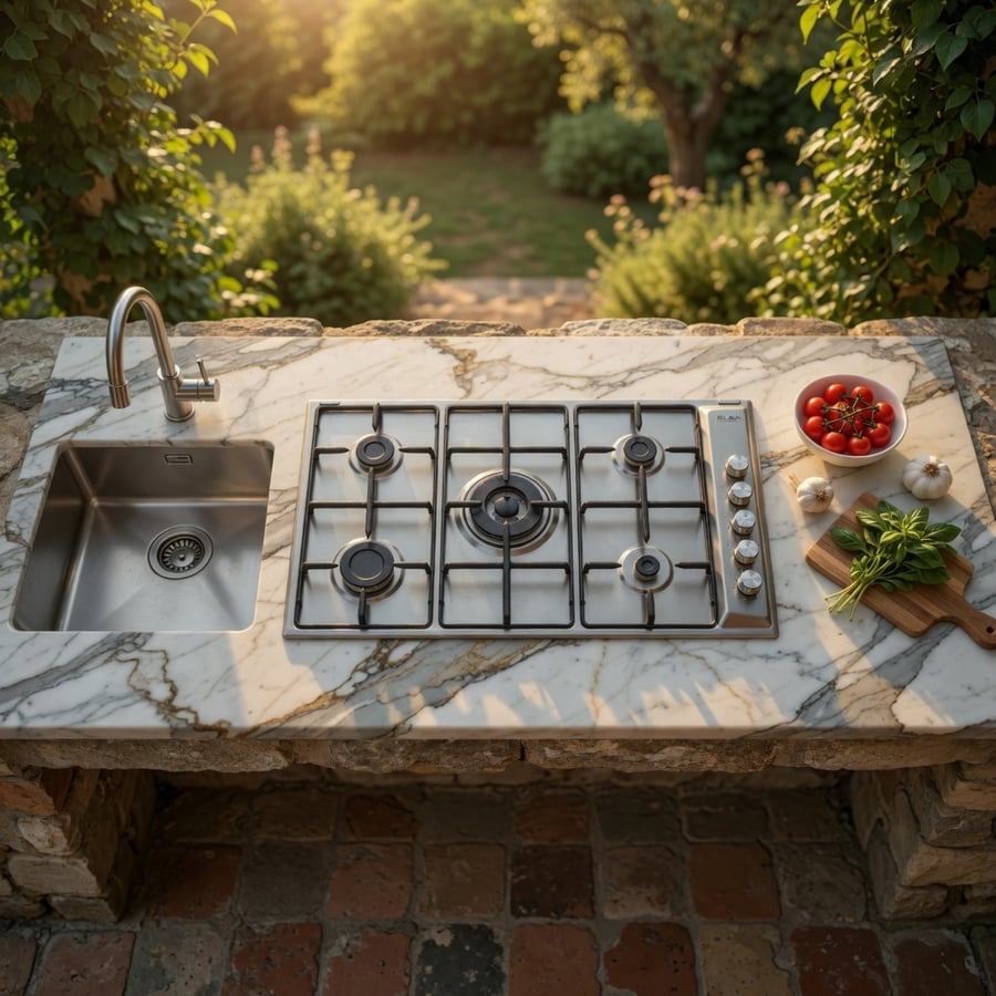 Italian Elda - built-in gas surface Italian 90 cm - 5 gas burners including one double burner manually controlled on the side - electronic ignition - pot supports made of coated iron - coated iron pan holder - safety systems - ASEN90-544XD