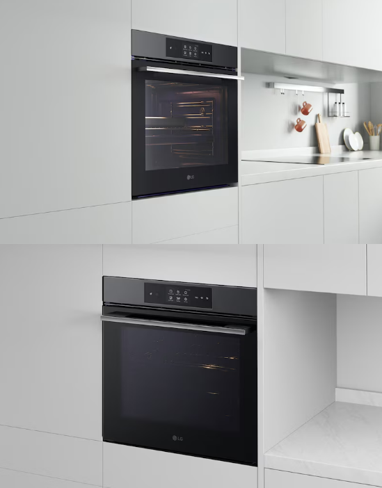 ال جي LG - فرن مدمج 76 لتر -60 سم - قلي بالهواء - سوس فيد - تصنيف كفاءة الطاقة ++A - تقنية InstaView تقنية ™EasyClean تقنية ProBake Steam - WSED7665B