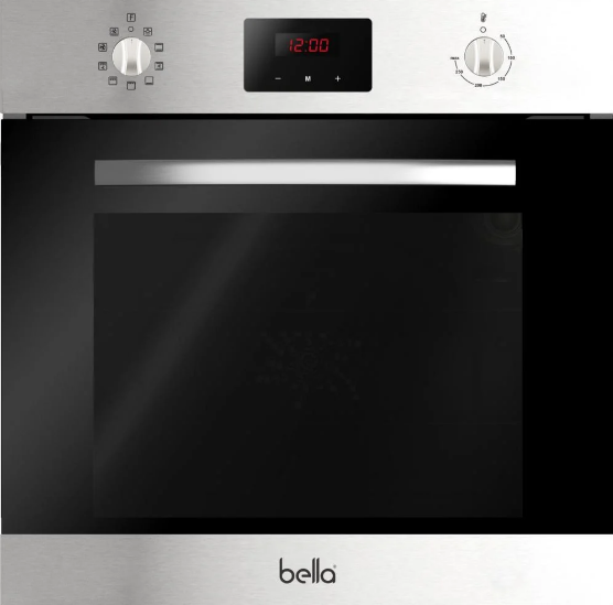 Bella BELLA - Built-in package - 60 electric oven 9 functions stainless steel - 60 gas hob with heavy-duty steel grid - 28 liter integrated microwave stainless steel - T-shaped hood with 1000 m3/hour power 60 cm