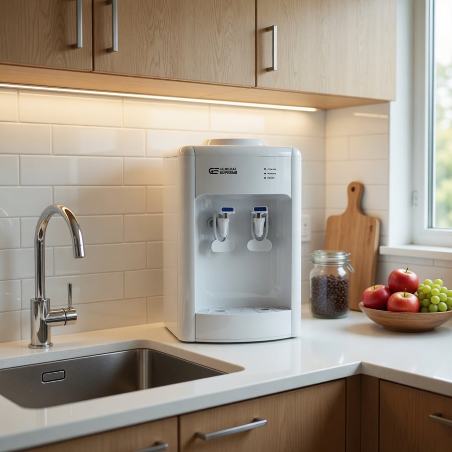 General Supreme, table water cooler - cold / cold, stainless steel, high-performance compressor for children's safety, white, GS5660TT