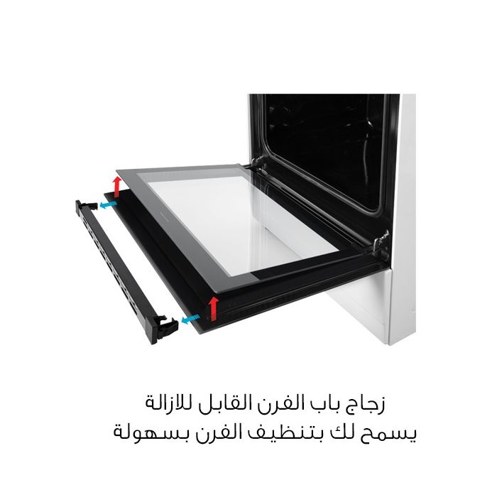 Simfer oven 5 gas burners, size 60×90 cm, full safety - wide matte grid - grill, 3 glass layers, automatic ignition, timer, cooling fan, eye light, stainless steel, Turkish - F9502SGWHM-SMF03
