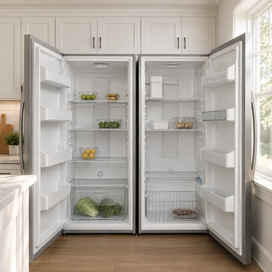 ثلاجة وفريزر توام فريجيدير FRIGIDAIRE - لون أستيل - الثلاجة 19.3 قدم MRAA2022UF - والفريزر 19.3 قدم MFUF2022UF - صناعة أمريكية
