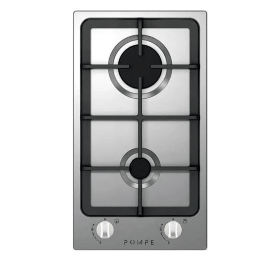 POMPE Italian roof - gas 30 cm 2 burners - heavy grid self-ignition electric - safety valve - front switches made in Italy - P30GC