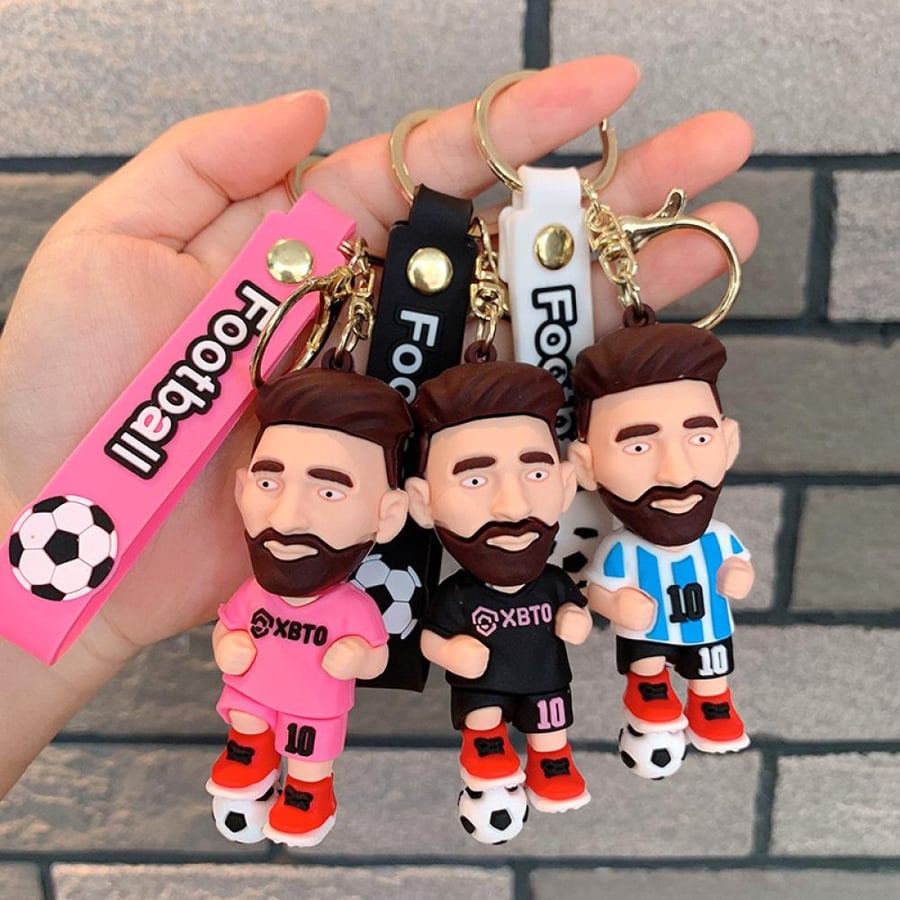 Keychain of Messi character, football player