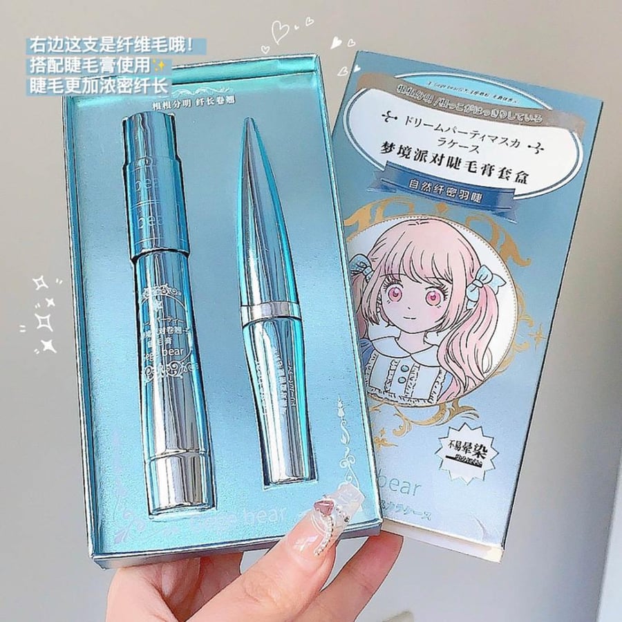 Three-dimensional natural waterproof mascara, two-piece set