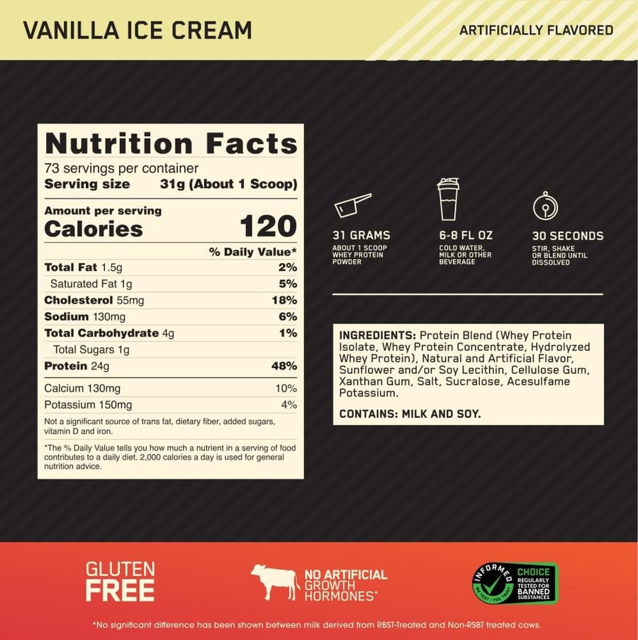 OPTIMUM NUTRITION GOLD STANDARD 100% WHEY أوبتيمم نيوترشن واي جولد ستاندرد