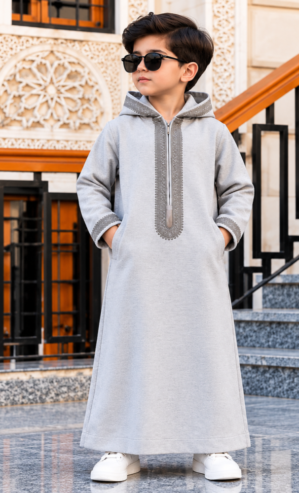 ثوب مغربي شتوي فاخر للأطفال