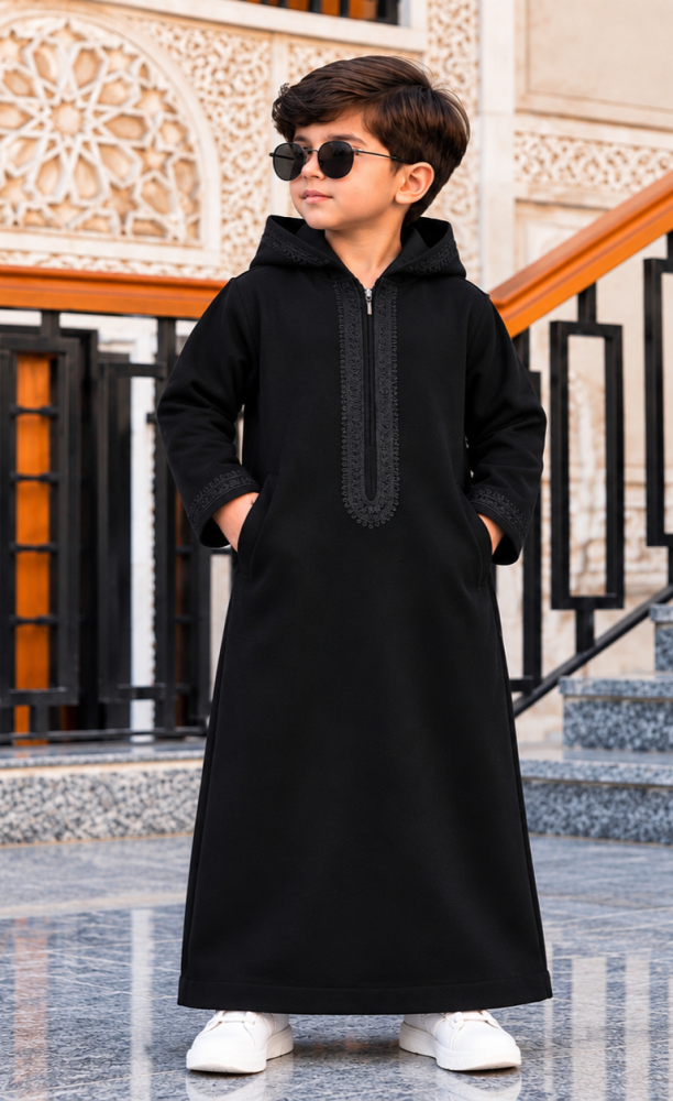 ثوب مغربي شتوي فاخر للأطفال