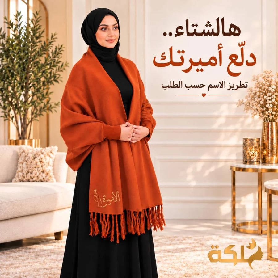 شال ليعانق كتفكِ الجميل. دفءٌ وأناقة لا تُنسى