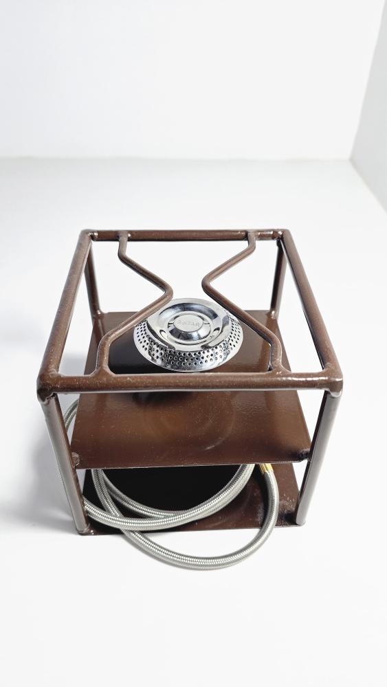 موقد رحلات مربع وسط - بني
