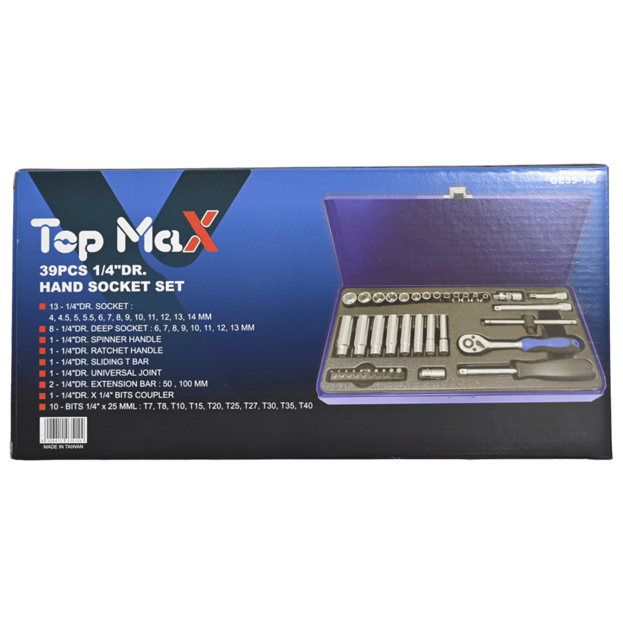 طقم حبات بكس 1/4 - 39 قطعة  TOP MAX
