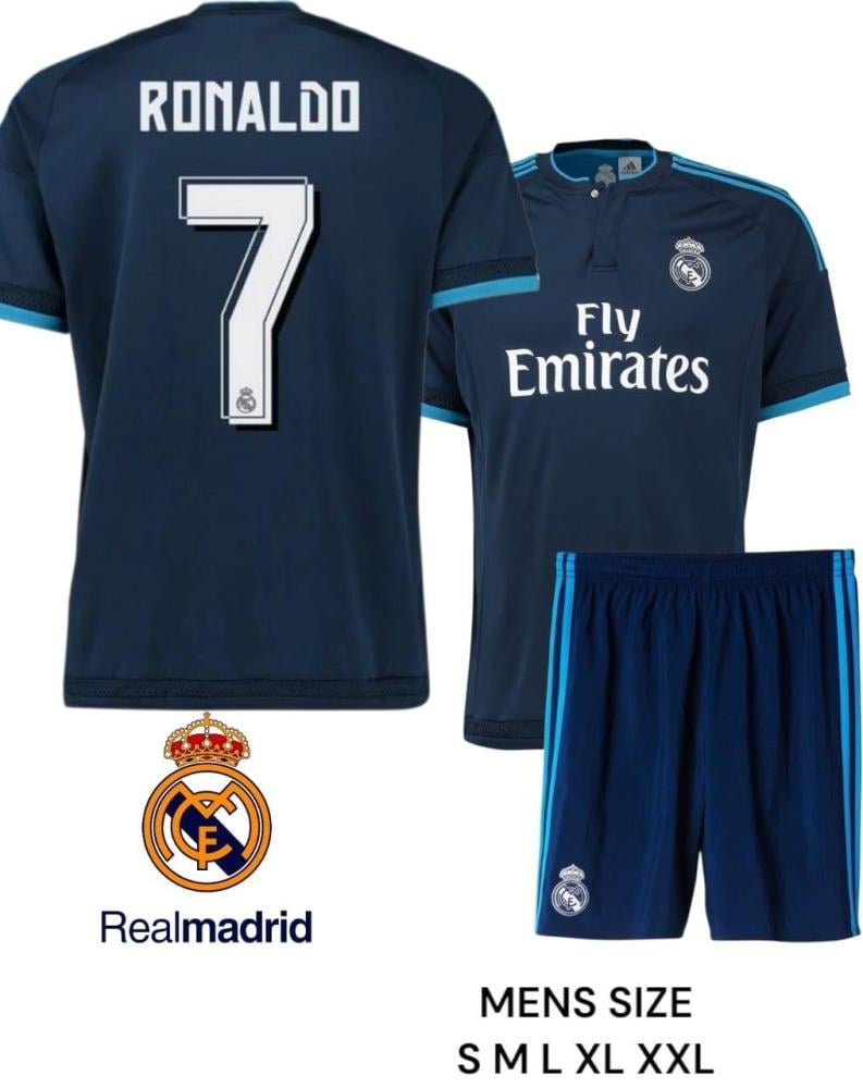 طقم ريال مدريد الكحلي بطباعة رونالدو 2016