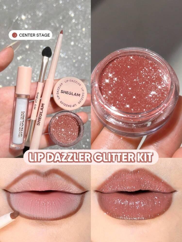 SHEGLAM Lip Dazzler طقم جليتر للشفاه-Center Stage روج تنت جلوس ماركة تجميل ومكياج للنساء والفتيات