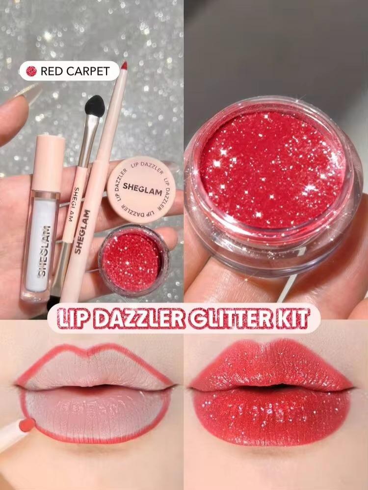SHEGLAM Lip Dazzler طقم جليتر للشفاه-Center Stage روج تنت جلوس ماركة تجميل ومكياج للنساء والفتيات