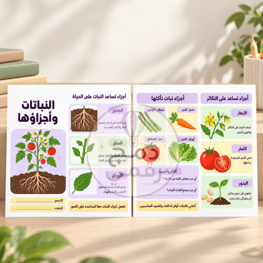 مطوية النباتات وأجزاؤها – علوم- ثالث ابتدائي