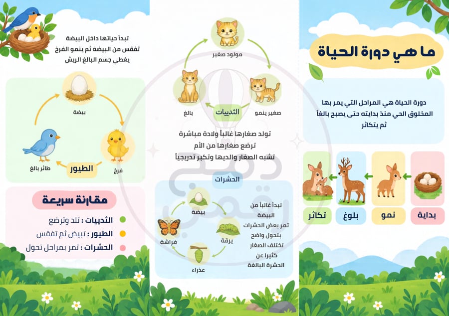 مطوية الحيوانات تنمو وتتغير -علوم - ثاني إبتدائي