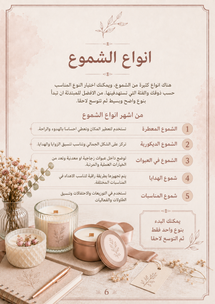 دليل مشروع الشموع للمبتدئين