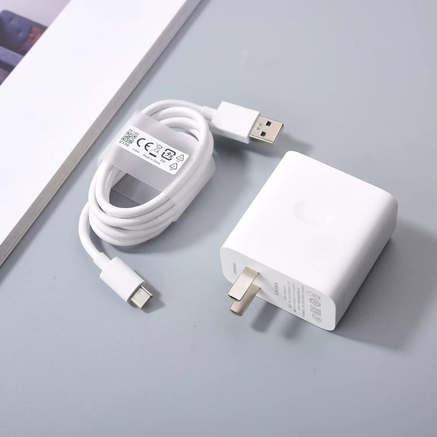 أوبو - شاحن جداري سريع SuperVOOC بقوة 80 واط مع كابل USB-C