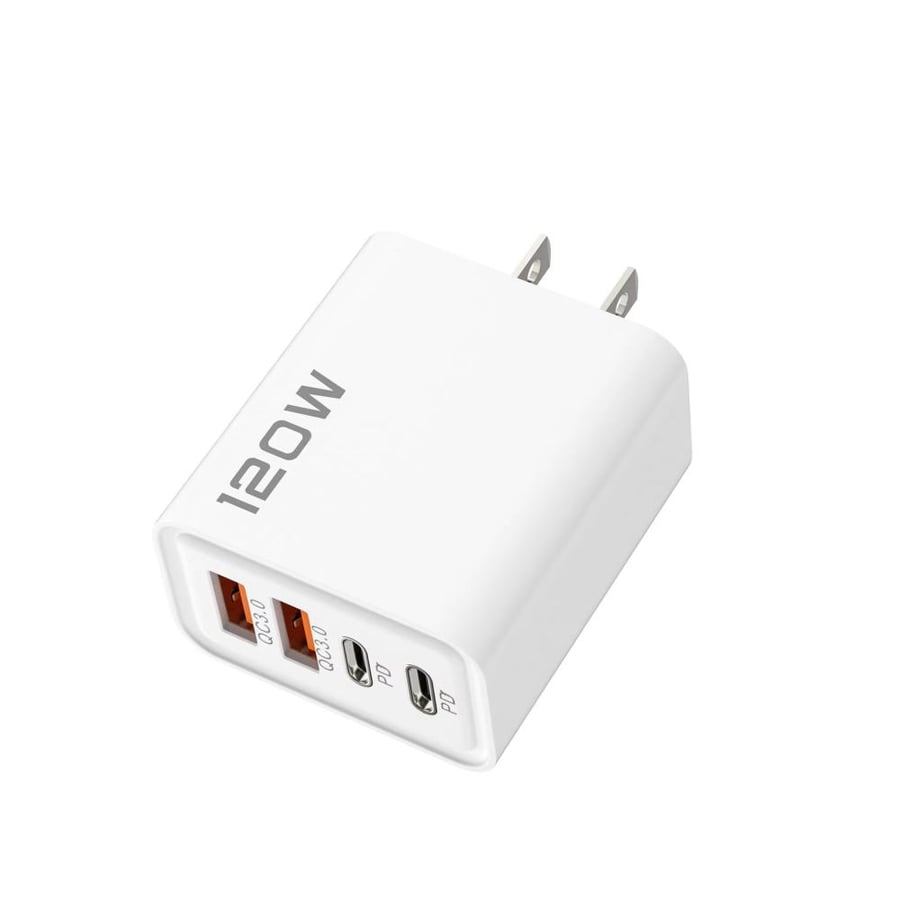 شاحن جداري سريع PD بقوة 120 واط - 4 منافذ USB-C للشحن السريع