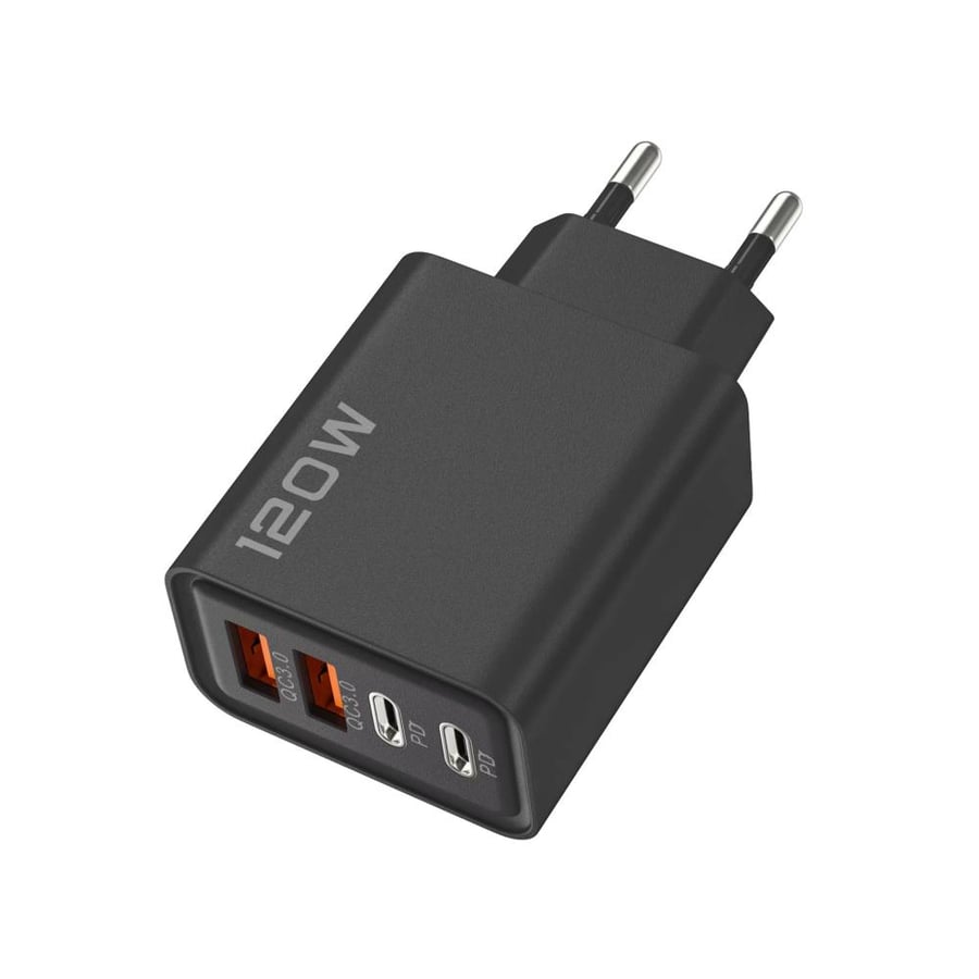 شاحن جداري سريع PD بقوة 120 واط - 4 منافذ USB-C للشحن السريع