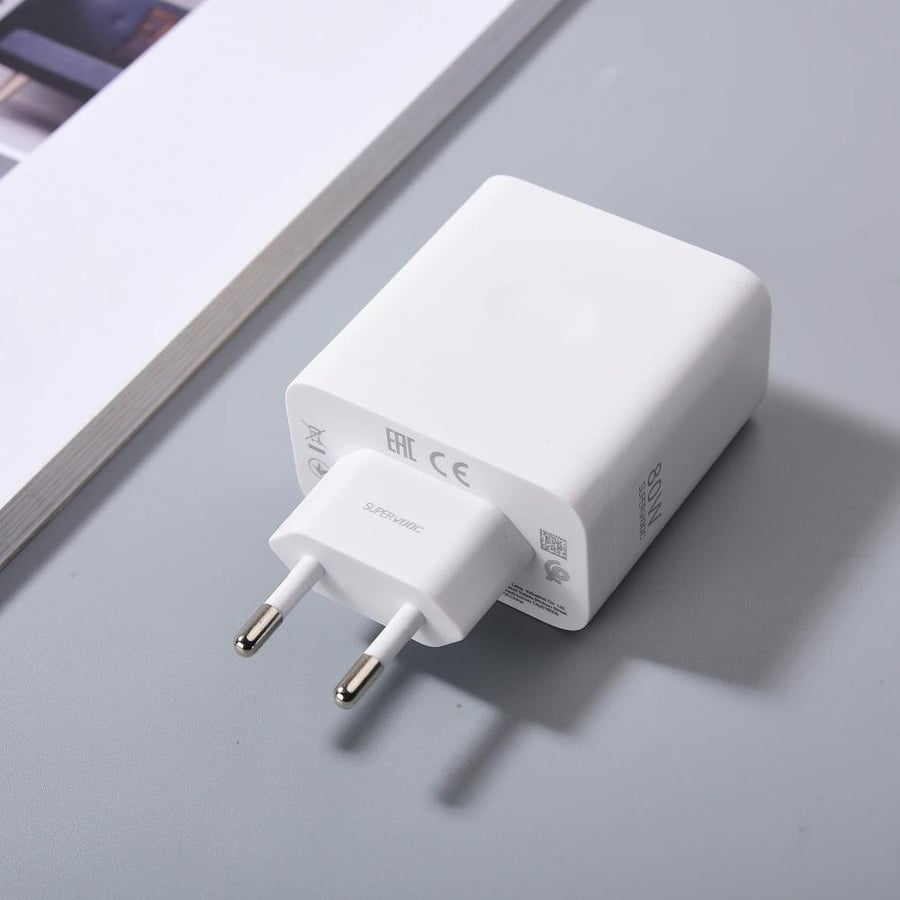 أوبو - شاحن جداري سريع SuperVOOC بقوة 80 واط مع كابل USB-C