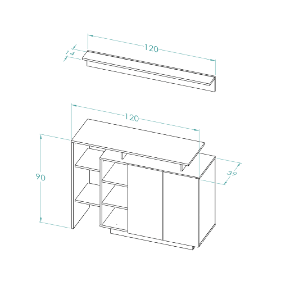 ركن قهوة خشبي مودرن مع أرفف وخزائن تخزين