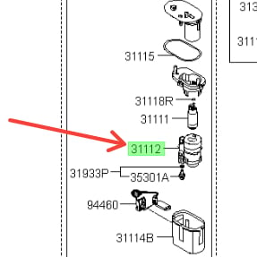 فلتر بنزين هيونداي سوناتا 2015 - 2016 - 2017 - 31112C1100