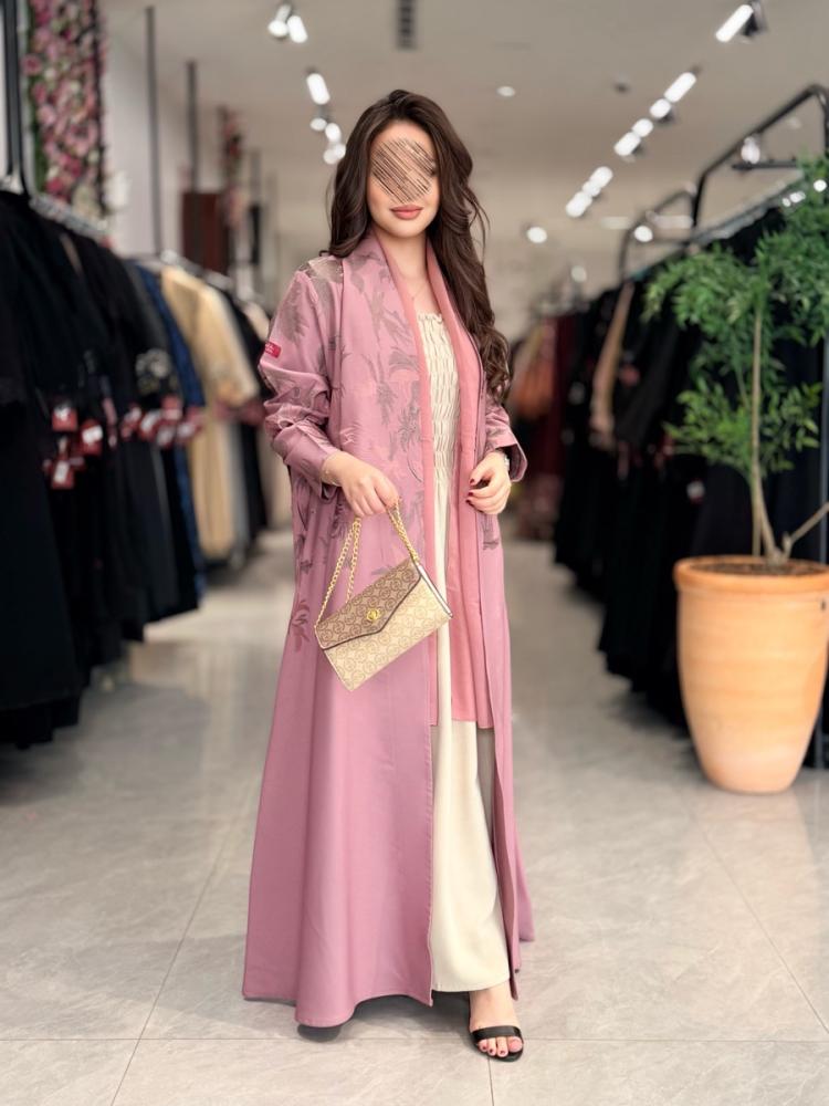 D5049 - بقماش حرير مغسول نص كلوش - زهري