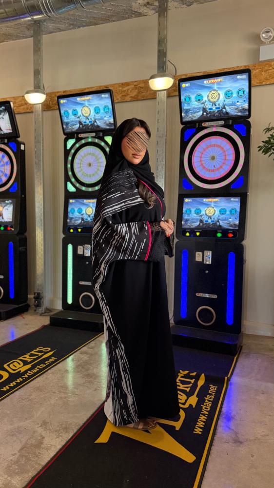 عباية D5120 - بقماش كريب كوبرا مع شيفون ودانتل بالكم قصة نص بشت  تحديد  -  عنابي  3
