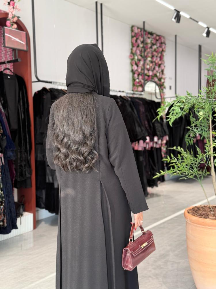 عباية D751 - بليزر بقماش كريب اندنوسي ربع كلوش بلمعة خفيفة