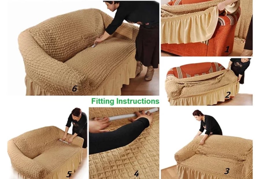 غطاء الكنب (3×4) زاوية L كلاسيك - رصاصي فاتح