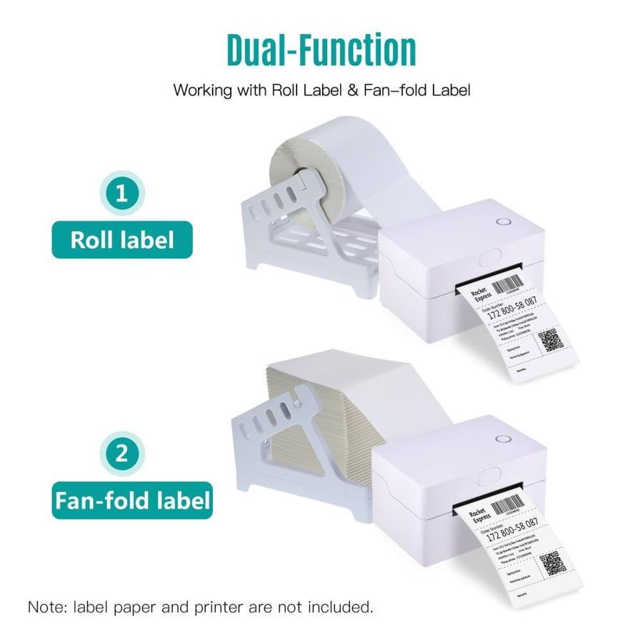 Shipping label holder accommodates printing papers 6x4 or smaller