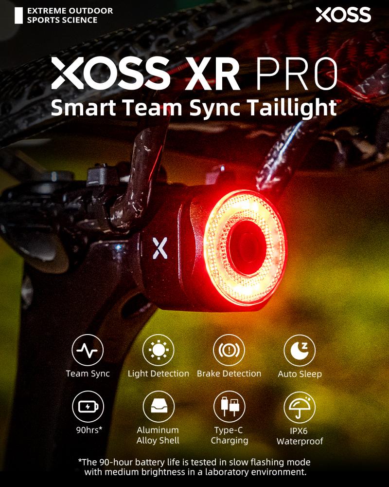 نور خلفي ذكي للدراجة الهوائية بخصائص فائقة من XOSS اصدار XR PRO يعمل حتى 90 ساعة
