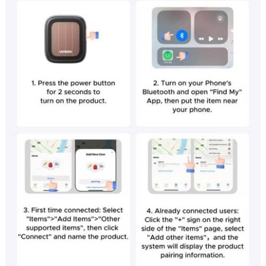 قطعة تتبع يوجرين بالطاقة الشمسية | UGREEN Finder Pro متوافق مع أبل