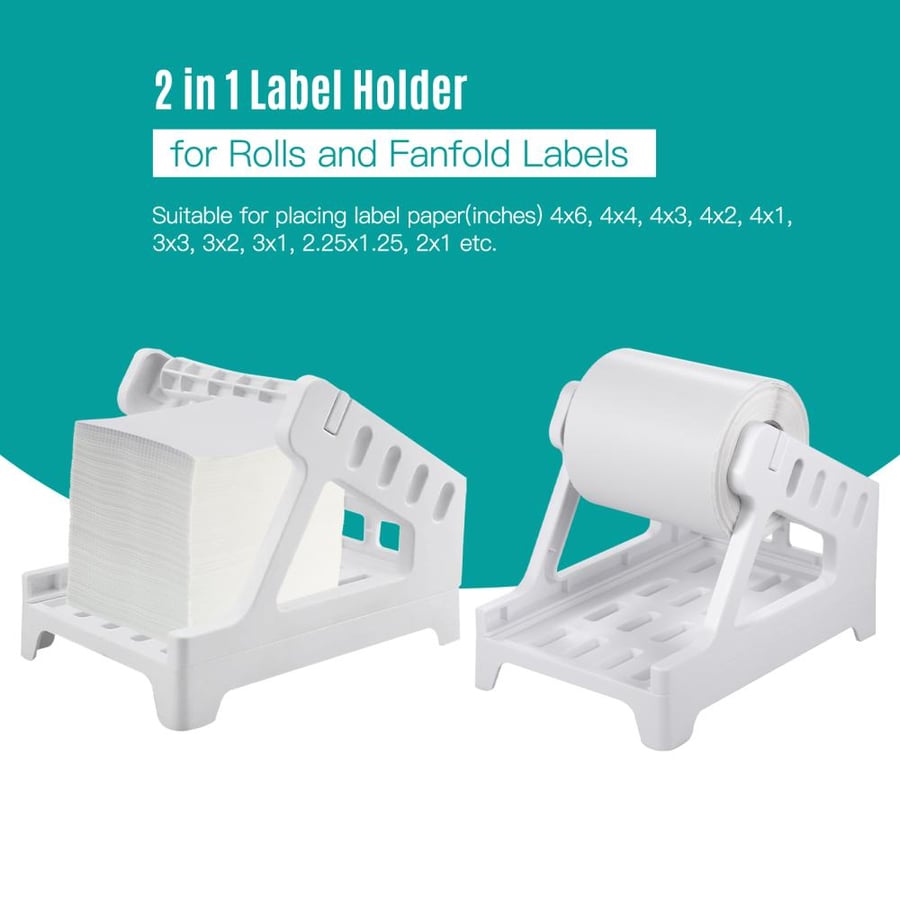 Shipping label holder accommodates printing papers 6x4 or smaller