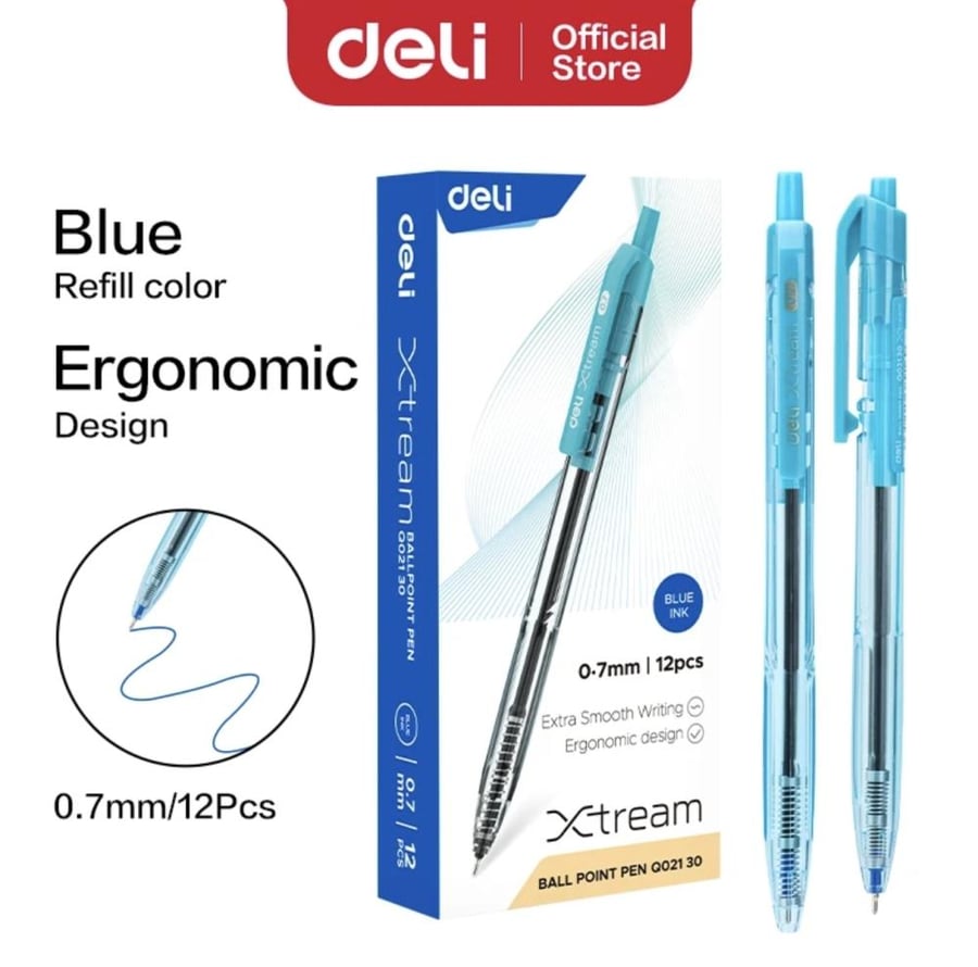 Blue ink pen dry from deli (one piece)