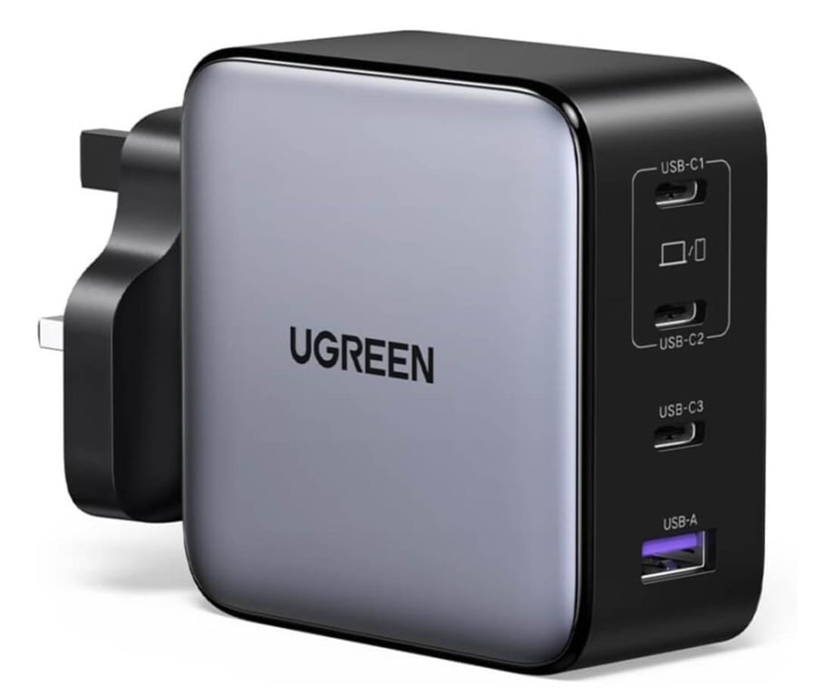 شاحن Ugreen GaN 200 واط بأربعة منافذ، شحن فائق للابتوب والجوال