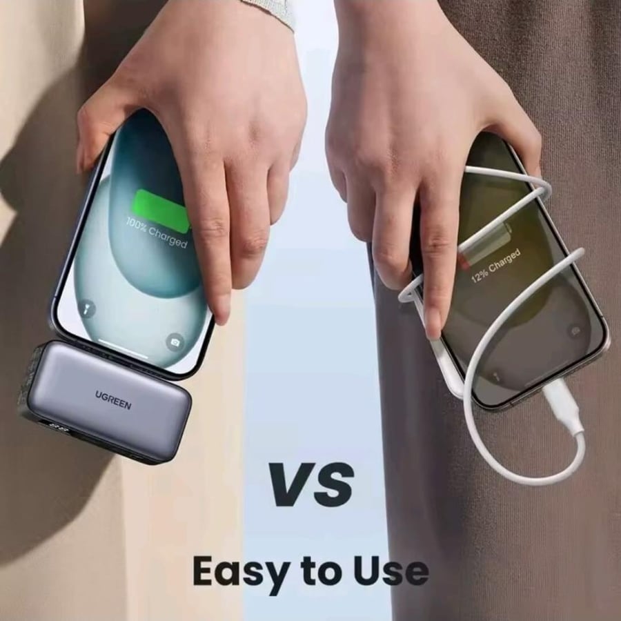 يوجرين بطارية متنقلة مع موصل USB-C مدمج بسعة 5000 ملي امبير بقوة 22.5 واط