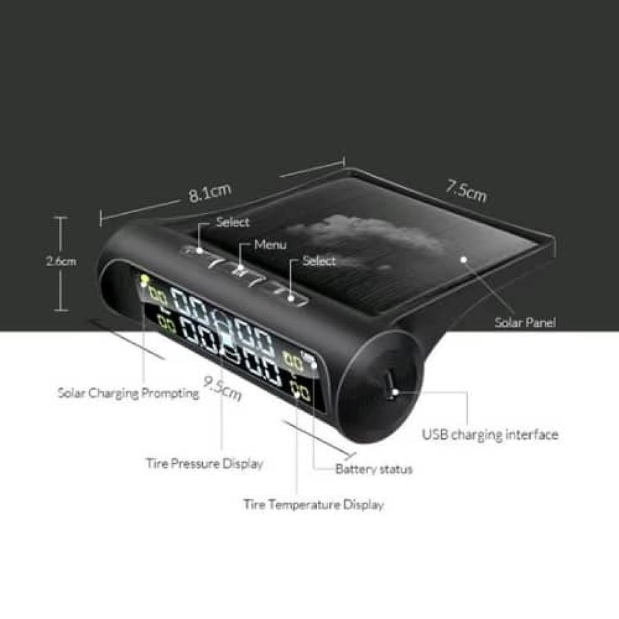 جهاز مراقبة ضغط الإطارات بالطاقة الشمسية | E-ACE TPMS حساس لاسلكي