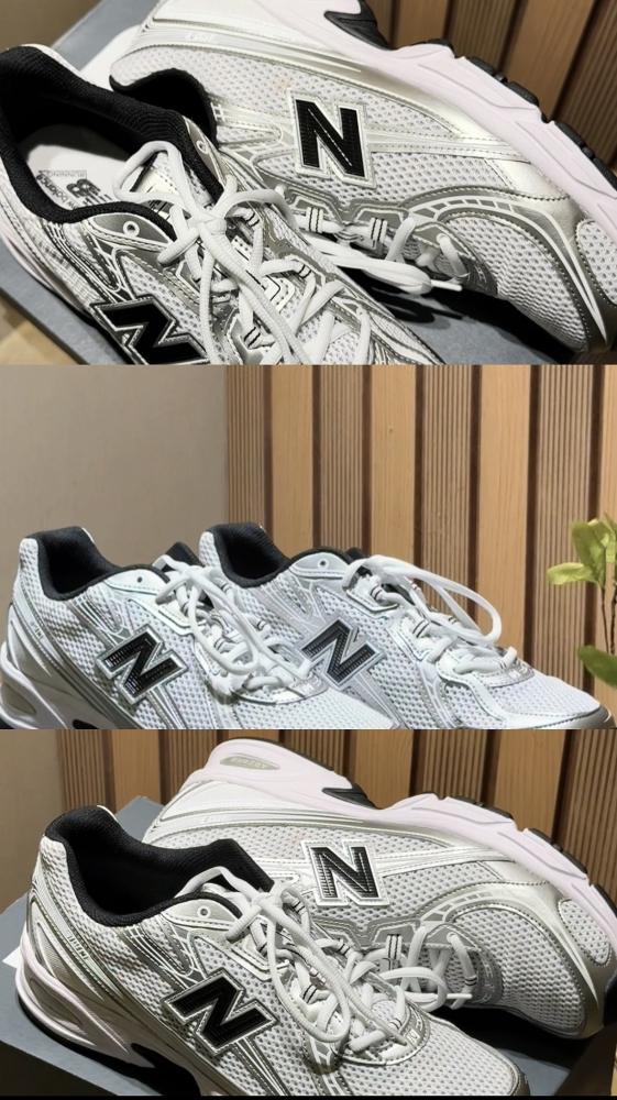 New Balance- white and Silver