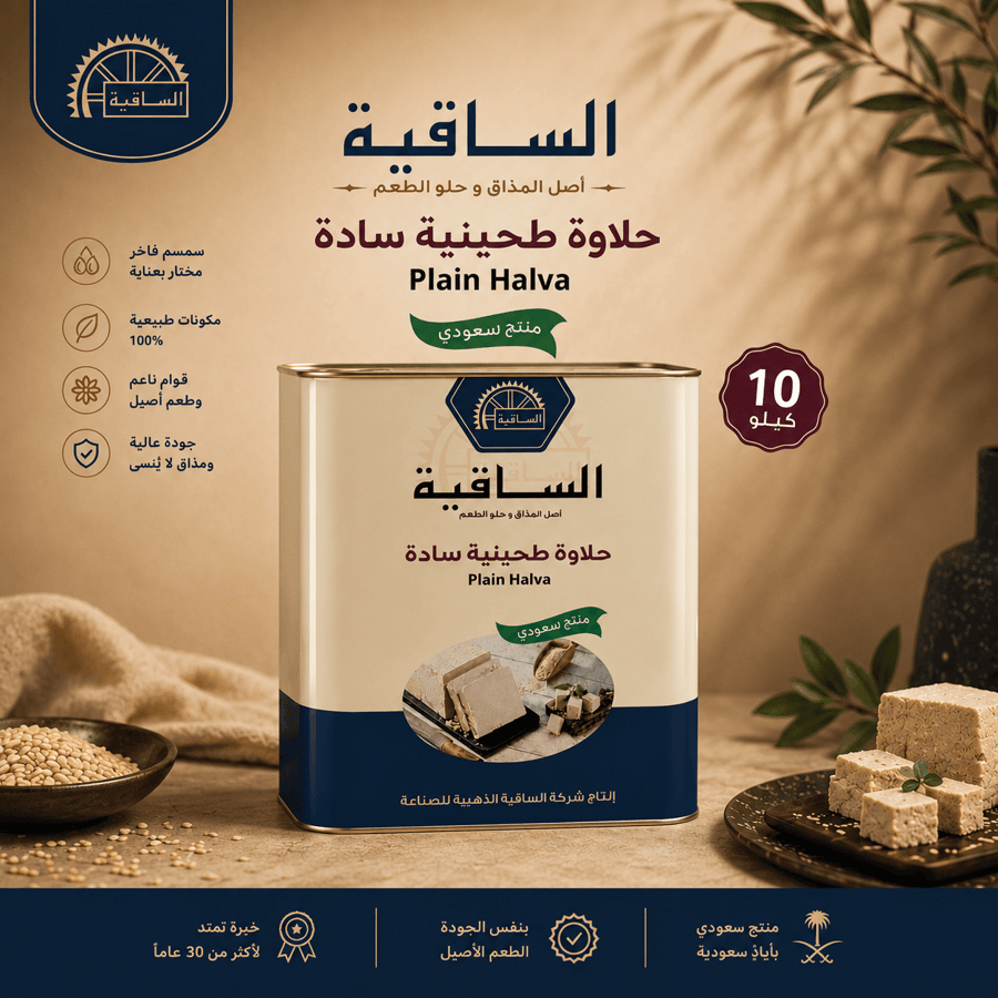 تنك حلاوة طحينية سادة 10 كيلو