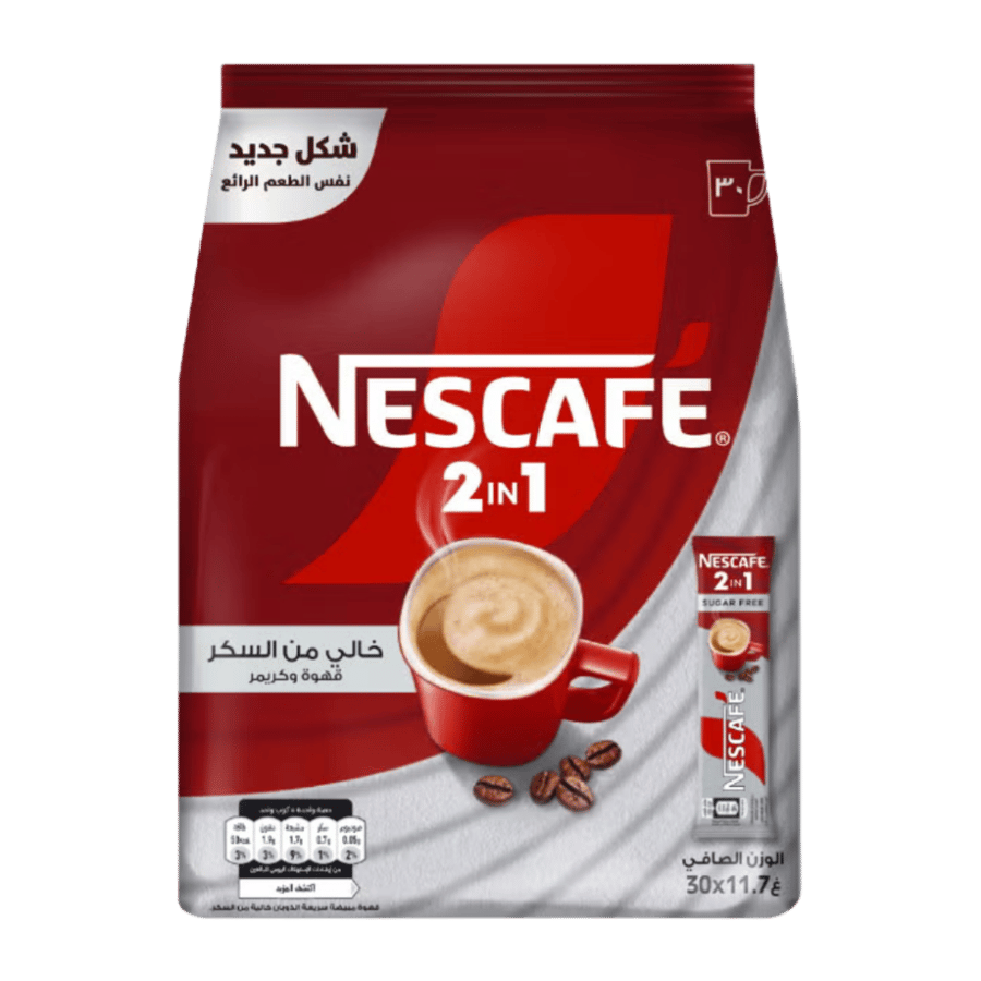 نسكافية 2 في 1 قهوة وكريمة بدون سكر 11.7-30 جرام