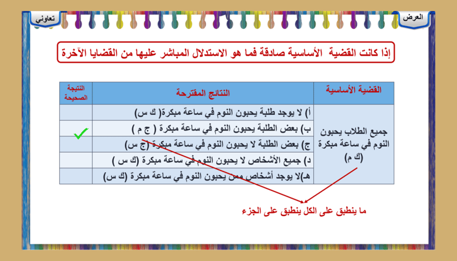 4) القضايا المنطقية و أنواعها