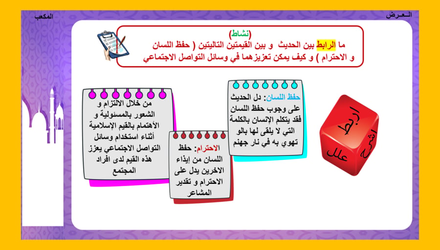 الحديث8) حفظ اللسان