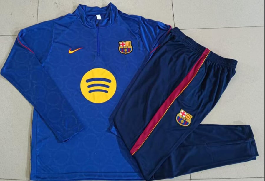 طقم برشلونة الأزرق سويتر وبنطلون تدريب 2026/27 – نسخة لاعبينر