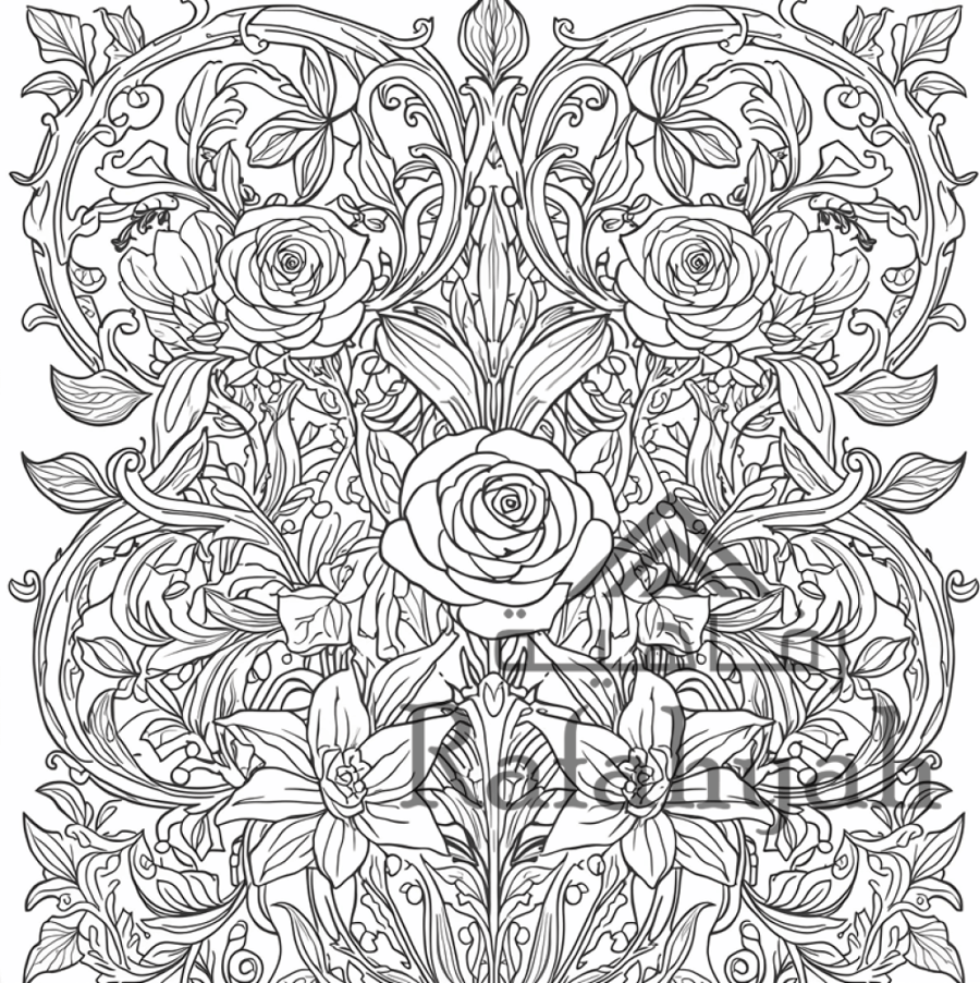 Soft Gardens – Coloring Book for Adults (24 pages)