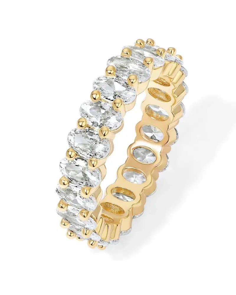 خاتم بيضاوي ذهب مطلي 14K