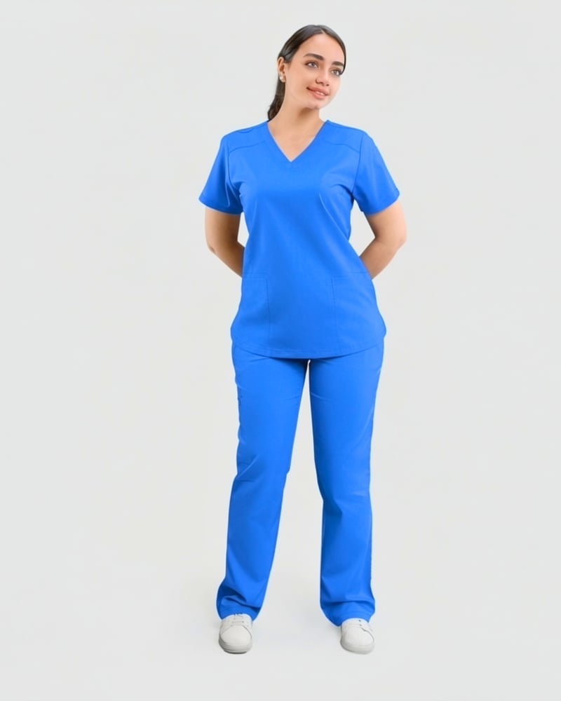 سكراب طبي نسائي – أزرق سماوي | MO Scrubs