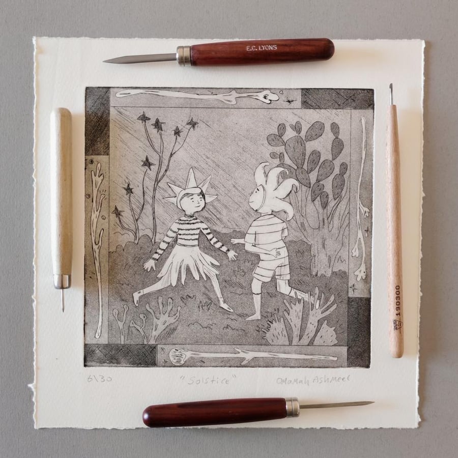 سولستيس- طباعة نقش يدوية Solstice-Original Etching Print